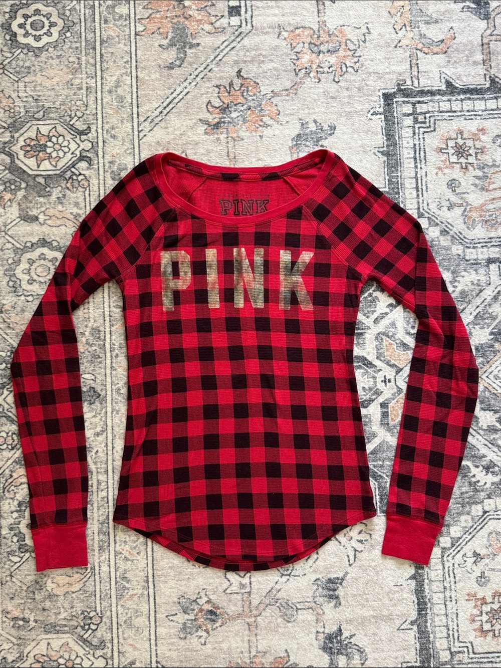 PINK Red & Black Buffalo Plaid Sleep-shirt